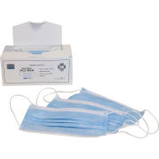 Disposable Face Mask With Ear Loops, Blue, 3-Ply, 50/Box