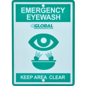 Global Industrial™ Emergency Eyewash Station Sign, Replacement
