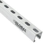 Global Industrial 8Ft Slotted Strut Channel 1-5/8x1-5/8 12Ga. Pre-Galvanized Zinc Plated Qty 4 - Pkg Qty 4