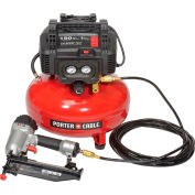 Porter Cable® PCFP72671 Finish Nailer Compressor Combo, 6 Gallon, 150 PSI, 3.25 CFM, 120V