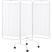 Global Industrial&#153; Mobile 3-Panel Privacy Screen, Vinyl Panels, 79-1/2&quot;W x 68&quot;H, White
