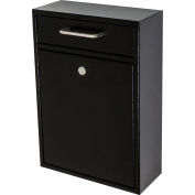 Mail Boss Epoch Wall Mount Locking Drop Box 7412 11-1/4"W x 4-3/4"D x 16-1/4"H Black