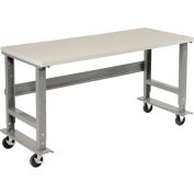 Global Industrial™ 48x30 Mobile Adjustable Height C-Channel Leg Workbench - ESD Safety Edge