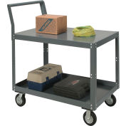 Global Industrial Service Cart w/2 Shelves, 1200 lb. Capacity, 36"L x 24"W x 27"H, Gray