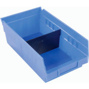 Akro-Mils Shelf Bin Divider 40150 For 8"W x 4"H Shelf Bins, Black, Price Pack of 24