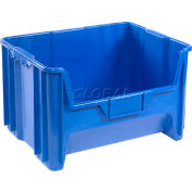 Global Industrial Plastic Hopper Bin, 19-7/8"W x 15-1/4"D x 12-7/16"H, Blue - Pkg Qty 3