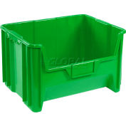 Global Industrial Plastic Hopper Bin, 19-7/8"W x 15-1/4"D x 12-7/16"H, Green - Pkg Qty 3