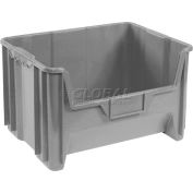 Global Industrial™ Plastic Hopper Bin, 19-7/8"W x 15-1/4"D x 12-7/16"H, Grey - Pkg Qty 3