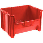 Global Industrial Plastic Hopper Bin 19-7/8"W x 15-1/4"D x 12-7/16"H Red - Pkg Qty 3