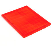 Global Industrial Lid LID191 for Stack and Nest Storage Container SNT190, SNT195, Red - Pkg Qty 6