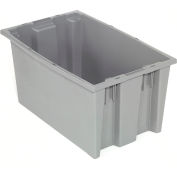Global Industrial Stack and Nest Storage Container SNT180 No Lid 18 x 11 x 6, Gray - Pkg Qty 6