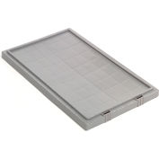Global Industrial Lid LID201 for Stack and Nest Storage Container SNT200, Gray - Pkg Qty 6