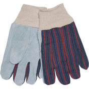 Memphis® Clute Pattern Leather Palm Gloves with Knit Wrist, Size L, 1 Dozen