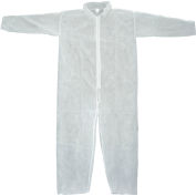 Disposable Coveralls With Open Ended Wrists/Ankles, White, XL - Pkg Qty 25