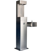 Global Industrial Outdoor Drinking Fountain with Bottle Filler, Stainless