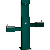 Global Industrial™ Outdoor Bottle Filling Station w/ Bi-Level Drinking Fountain, Green
