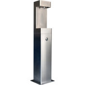 Global Industrial Outdoor Pedestal Bottle Filling Station, Stainless Steel