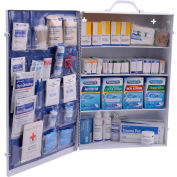Global Industrial First Aid Kit, 100-150 Person, ANSI Compliant, 4 Shelf Steel Cabinet