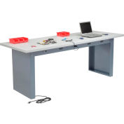 Global Industrial 96 x 36 Panel Leg Workbench - Power Apron & Plastic Laminate Square Edge Top