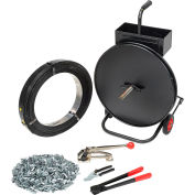 Global Industrial™ Strapping Kit w/ Tensioner/Sealer/Seals & Cart, 2940'L x 1/2" Strap Width