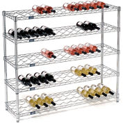 Nexel® Wine Bottle Rack - 65 Bottle 48"W x 14"D x 42"H, Chrome