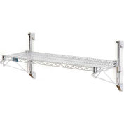 Nexel® Chrome Wall Mount Wire Shelving 48"W x 14"D x 14"H 1 - Shelf Starter