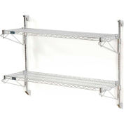 Nexel® Chrome Wall Mount Wire Shelving 72"W x 18"D x 34"H 2 - Shelf Starter