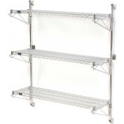 Nexel® Chrome Wall Mount Wire Shelving 48"W x 24"D x 54"H 3 - Shelf Starter