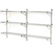 Nexel® Chrome Wall Mount Wire Shelving 48"W x 24"D x 54"H 3 - Shelf Add-On