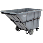 Global Industrial Extra Heavy Duty Plastic Tilt Truck, 1.5 Cu. Yd. Cap, 2000 Lbs. Cap, Gray