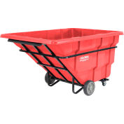 Global Industrial Extra Heavy Duty Plastic Tilt Truck, 2.5 Cu. Yd. Cap, 2750 Lbs. Cap, Red