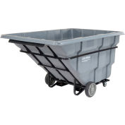 Global IndustrialForkliftable Extra HD Plastic Tilt Truck, 2.5 Cu. Yd. Cap, 2750 Lbs. Cap,Gry