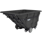 Global IndustrialForkliftable Extra HD Plastic Tilt Truck, 2.5 Cu. Yd. Cap,2750 Lbs. Cap,Blk