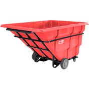 Global IndustrialForkliftable Extra HD Plastic Tilt Truck, 2.5 Cu. Yd. Cap,2750 Lbs. Cap,Red