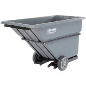 Global Industrial Forkliftable Extra HD Plastic Tilt Truck, 1 Cu. Yd. Cap, 2000 Lbs. Cap, Gray