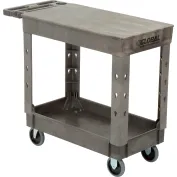 Rubbermaid Beige Plastic 2-Shelf Lipped Top Heavy-Duty Utility Cart - 45  1/4L x 25 7/8W x 33 1/4H