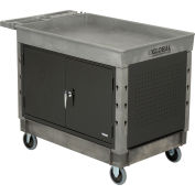 Global Industrial Extra Strength Mobile Work Center w/ Tray Top & 5" Casters, Gray