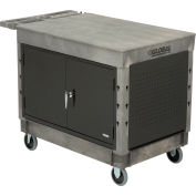 Global Industrial Extra Strength Mobile Work Center w/ Flat Top & 5" Casters, Gray