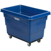 Global Industrial™ Plastic Bulk Box Truck, 6 Bushel, Steel Chassis Base, Blue