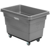 Global Industrial™ Plastic Bulk Box Truck, 6 Bushel, Steel Chassis Base, Gray