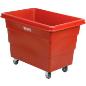 Global Industrial™ Plastic Bulk Box Truck, 8 Bushel, direct mount base Red