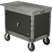 Global Industrial Extra Strength Mobile Work Center w/ Tray Top & 8" Casters, Gray