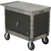 Global Industrial Extra Strength Mobile Work Center w/ Flat Top & 8" Casters, Gray