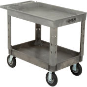 Global Industrial Extra Strength Plastic 2 Tray Shelf Service Cart 44x25-1/2 8" wheels