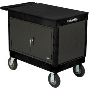 Global Industrial Extra Strength Mobile Work Center w/ Flat Top & 8" Casters, Black