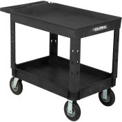 Global Industrial™ Utility Cart w/2 Shelves & 8" Casters, 44"L x 25-1/2"W x 32-1/2"H, Black