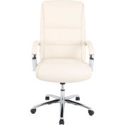 Interion&#174; Antimicrobial Bonded Leather Modern Comfort Executive Chair, Ivory