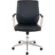 Interion® Modern Comfort Manager's Chair - Leather - Mid Back - Black