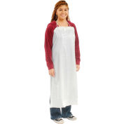 6 Mil Raw Edge Vinyl Apron - White, 35" x 45" - Pkg Qty 12