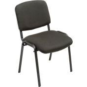 Interion® Stacking Guest Chair (Assembled) - Fabric - Black - Pkg Qty 4